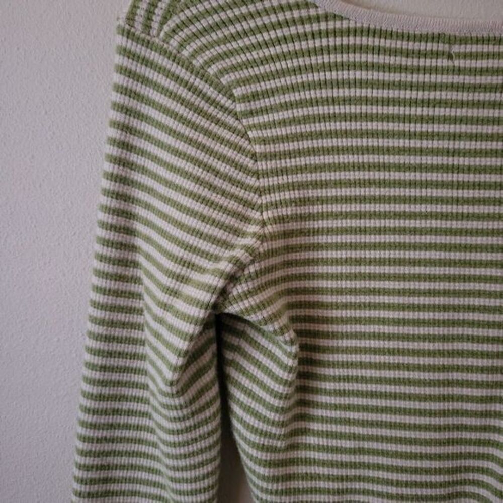 Pacsun LA Hearts Women's Long Sleeve Green/White‎ Cropped Top Small/Medium -H024 - Picture 10 of 15